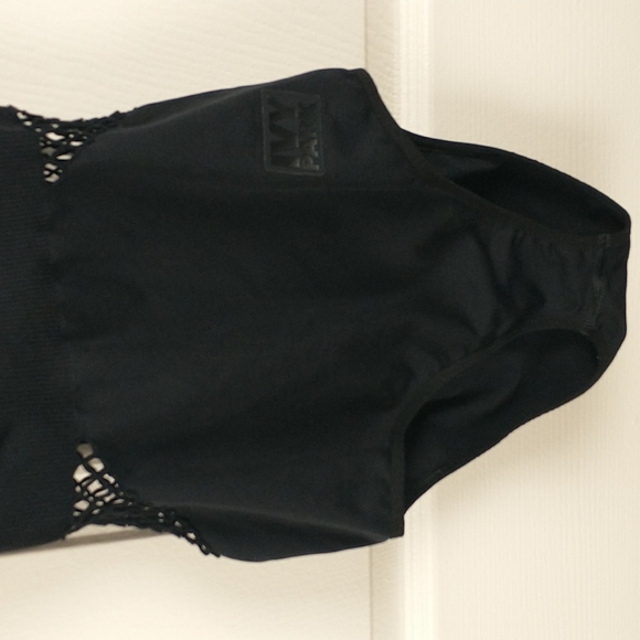 IVY PARK Womens Black Fishnet Convertible One Shoulder Bodysuit Small Medium - Picture 3 of 11